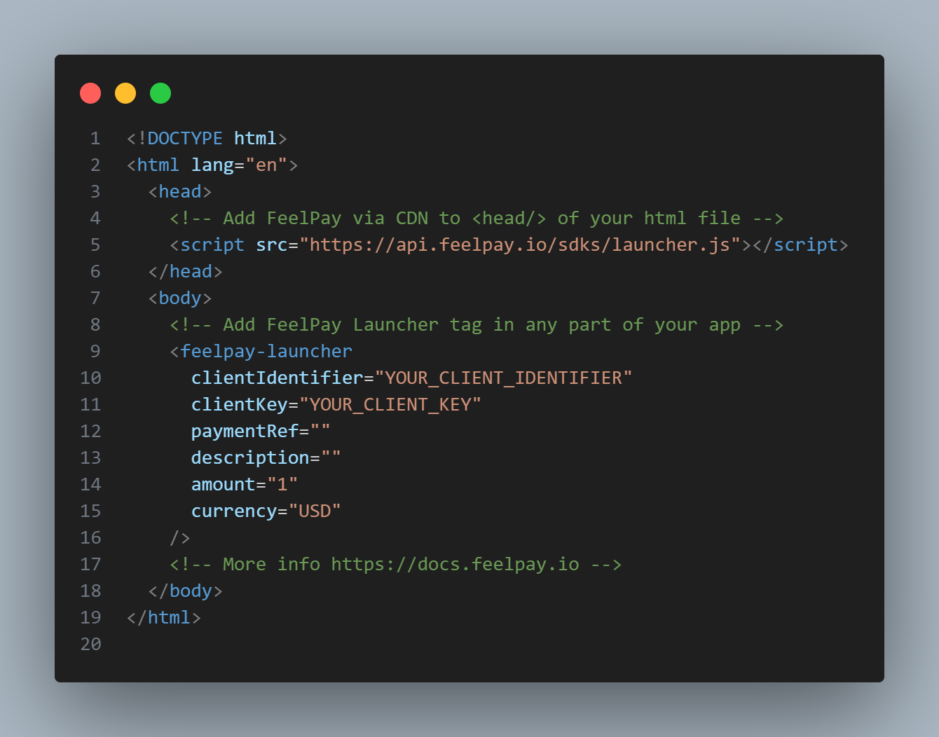Example of Easy FeelPay Integration